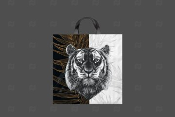 картинка Пакет с петлевой ручкой 44*44см 70мк Тигр Мир упаковки