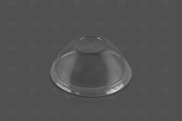 картинка Крышка купольная для стакана 250мл 10oz d-85мм ПЭТ прозрачная с отверстием 50шт (к стакану арт Л6110) Мир упаковки
