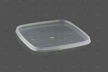 картинка Крышка ПТ 131*131(25шт) квадратная прозр к банке 600мл (Куб 131 квадрат) (ПП) Мир упаковки