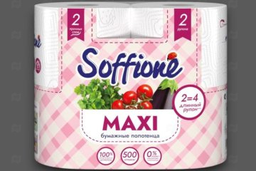 картинка Полотенца бумажные 2сл белые 2рул Soffione Maxi Мир упаковки