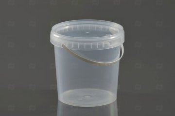 картинка Ведро 1,18л круглое прозрачное б/крышки с к/замком с пласт ручкой МУ Мир упаковки