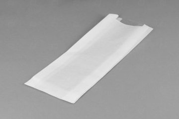 картинка Пакет бумажный нежиростойкий белый 250(140)*50*400мм 40гр/м2 окно 100шт Мир упаковки