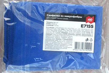 картинка Салфетка микрофибра 30*30см для стекол темно-синяя 1шт Мир упаковки