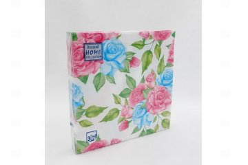 картинка Салфетки бумажные 33*33см 3сл Букетик из роз 20шт Bouquet Home Collection Мир упаковки