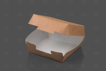 картинка Контейнер бум для бургера M 110*110*60мм крафт 100шт Мир упаковки