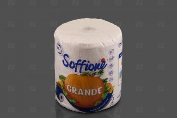картинка Бум. полотенце Grande белые 2сл "Soffione" (1 рул.) арт. 10900043 Мир упаковки