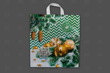 картинка Пакет с петлевой ручкой 40*42см 45мк Иней НГ 25шт Мир упаковки