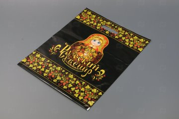 картинка Пакет с вырубной ручкой 38*47см 60мк с ламинацией Матрешка 50шт Мир упаковки