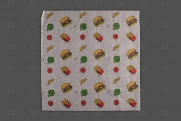 картинка Пергамент листовой 30,5х30,5 "Гамбургер" белый (500шт)  Мир упаковки