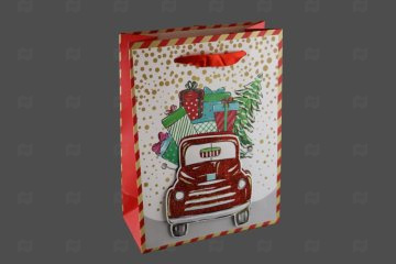 картинка Пакет ламинированный 32*26*10см Новогодняя марка НГ SCW578-ABCD  Мир упаковки