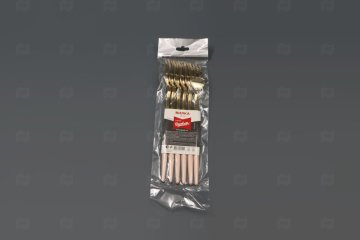 картинка Вилка Sinior Banketto с розовой ручкой золото пластик 22см 6шт Мир упаковки