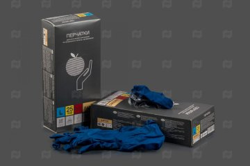 картинка Перчатки латексные синие S 50шт BENOVY Мир упаковки