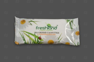 картинка Салфетки влажные 10шт гигиенические Ромашка Freshland Мир упаковки