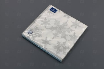 картинка Салфетки бумажные НГ 33*33см 3сл Снегопад серебро12шт Art Bouquet Origina Мир упаковки