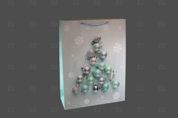 картинка Пакет ламинированный 24*18*8см Елка из шаров НГ SCW741-ABCD  Мир упаковки