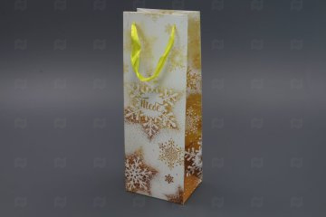 картинка Пакет ламинированный под бутылку 36*13*10см Тебе крафтовый НГ Мир упаковки