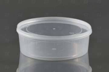 картинка Банка ПП 500мл круглая шайба прозрачная d-140/h-46мм с крышкой б/замка (25шт) ПТП Мир упаковки