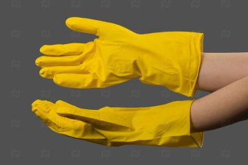 картинка Перчатки хоз латексные с хлоп напылением желтые S 2шт Libry Мир упаковки