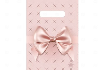 картинка Пакет с вырубной ручкой 30*40см 50мк Персиковый бант Сима 50шт Мир упаковки