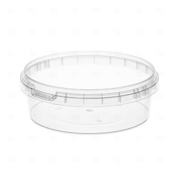 картинка Банка ПП 500мл круглая шайба прозрачная d-140/h-48мм с крышкой с к/замком 180шт В Мир упаковки