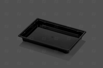 картинка Контейнер д/суши СП-25 242*168*25мм б/крышки черный ПЭТ Мир упаковки