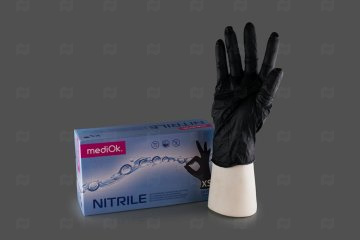 картинка Перчатки нитриловые черные XL 100шт MediOk Мир упаковки