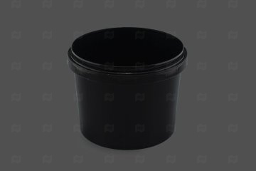 картинка Банка ПП 550мл круглая черная d-111/h-85мм б/крышки с к/з б/ручки 300шт ПТ Мир упаковки