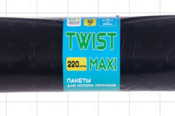 картинка Пакеты д/мусора в рулоне 220л 900*1300мм 60мк 10шт TWIST MAXI Мир упаковки