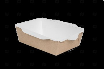 картинка Контейнер бум б/крышки 400мл 120*85*45мм крафт+белый ECO OpSalad 800шт Мир упаковки