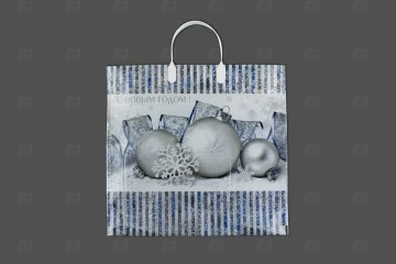 картинка Пакет с пластиковой ручкой 38*35см Лёд НГ Мир упаковки