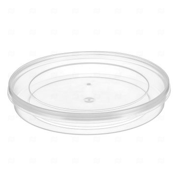 картинка Банка ПП 180мл круглая шайба прозрачная d-140/h-21мм с крышкой б/замка 300шт ПТП Мир упаковки