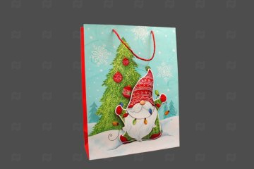 картинка Пакет ламинированный 40*31,5*12см Новогодняя открытка НГ SCW730-ABCD  Мир упаковки