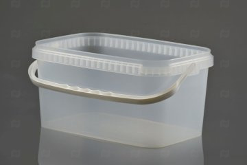 картинка Ведро 11л прямоугольное прозрачное 366*243*190мм б/крышки с к/замком с мет ручкой АУ Мир упаковки