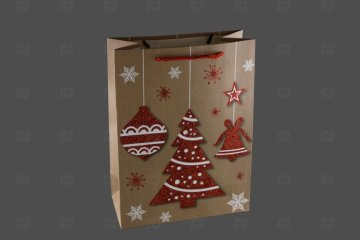 картинка Пакет ламинированный 24*18*8,5см Елочные игрушки НГ SCC453-ABCD Мир упаковки