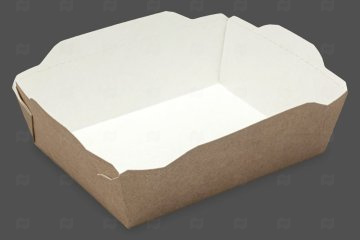 картинка Контейнер бум б/крышки 500мл 165*120*45мм крафт+белый ECO OpSalad 50шт Мир упаковки