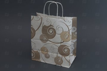 картинка Пакет бум с круч ручками крафт с рисунком 240*140*280мм 80гр/м2 Мир упаковки