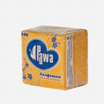 картинка Салфетки бумажные 24*24см 1сл желтые интенсив 100шт Pawa Мир упаковки