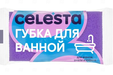 картинка Губка д/мытья ванной 120*80*55мм 1шт CELESTA Мир упаковки
