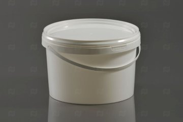 картинка Ведро 2,25л круглое белое б/крышки с к/замком с пласт ручкой МУ Мир упаковки