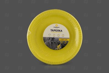 картинка Набор тарелок закусочных d-230мм (10шт) кукурузный крахмал желтая Kukorumo Мир упаковки