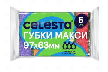 картинка Губки хозяйственные универсальные МАКСИ 97*63*31мм 5шт CELESTA Мир упаковки