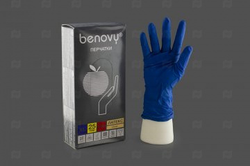 Купить Перчатки латексные HIGH RISK прочные XL "BENOVY" (уп. 25 пар). Мир упаковки