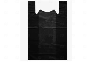 картинка Пакет майка ПНД 25+12*45см 9мк Черный  Мир упаковки