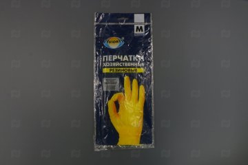 картинка Перчатки хоз латексные с хлоп напылением желтые М 2шт AVIORA  Мир упаковки