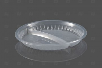 картинка Тарелка закусочная 2-х секционная белая PР (d-205)  (50 шт.) Ф Мир упаковки