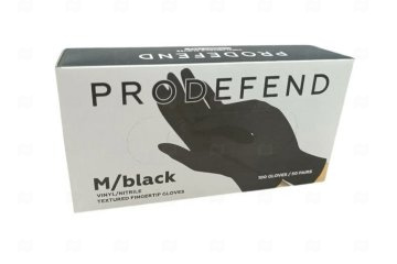 картинка Перчатки нитровиниловые черные XL 100шт Prodefend Мир упаковки