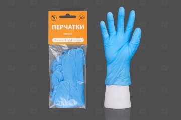 картинка Перчатки винил б/талька р-р L (4шт)  Мир упаковки