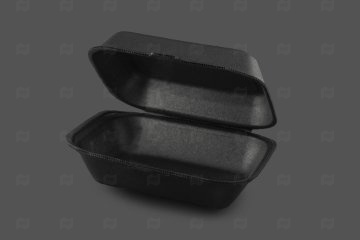 картинка Ланч-бокс без секций черный LBS 195*150*70 (100шт) Мир упаковки