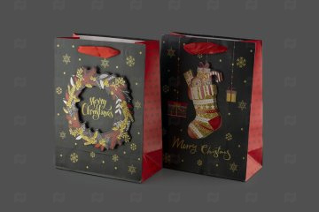 картинка Пакет ламинированный 32*26*10см Новогодние атрибуты-2  НГ SCW432-ABCD  Мир упаковки