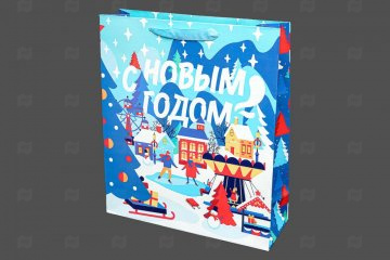 Купить Пакет ламинированный 26*30*9см Зима в городе НГ. Мир упаковки